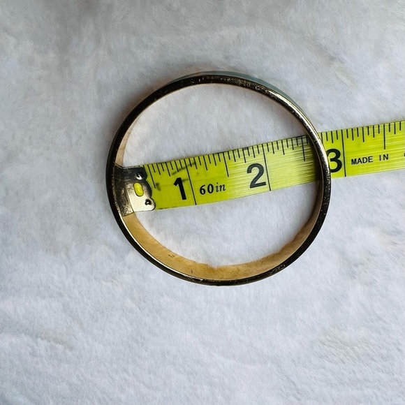 Kate Spade New York Turquoise Enamel Spade Bangle Bracelet Gold Tone - Picture 11 of 11